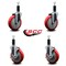 Service Caster 5'' Red Poly Wheel Swivel 1-1/8'' Expanding Stem Caster Set 2 Brakes, 4PK SCC-EX20S514-PPUB-RED-2-TLB-2-118 - alternate 2